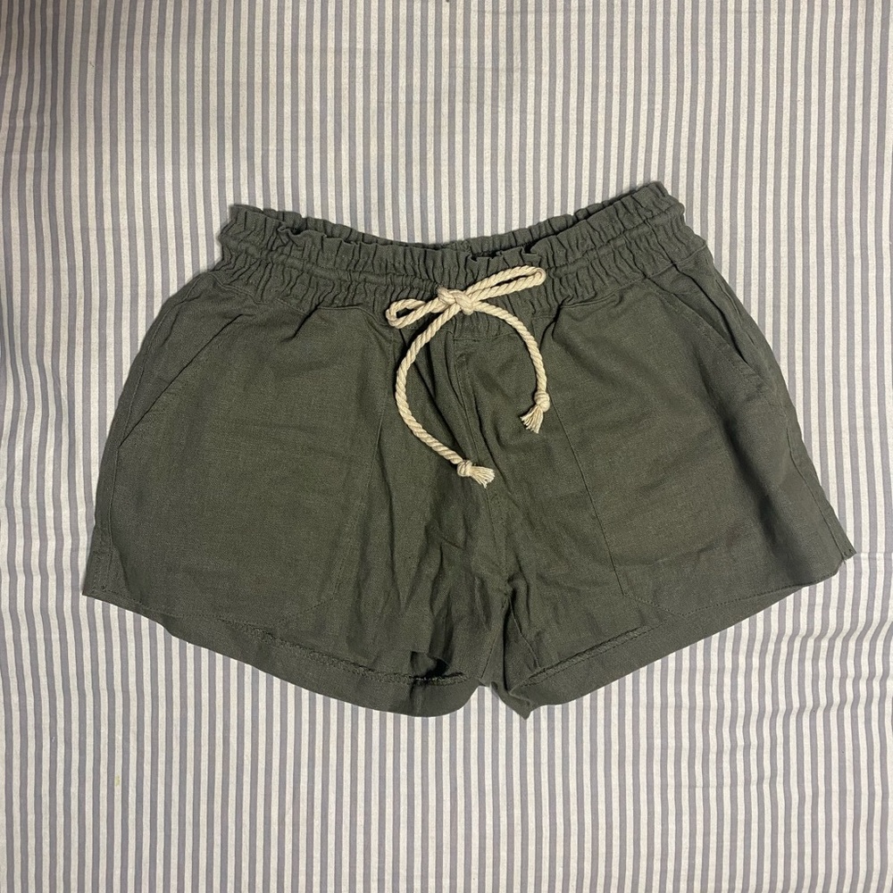 Olive Green Draw String Shorts
